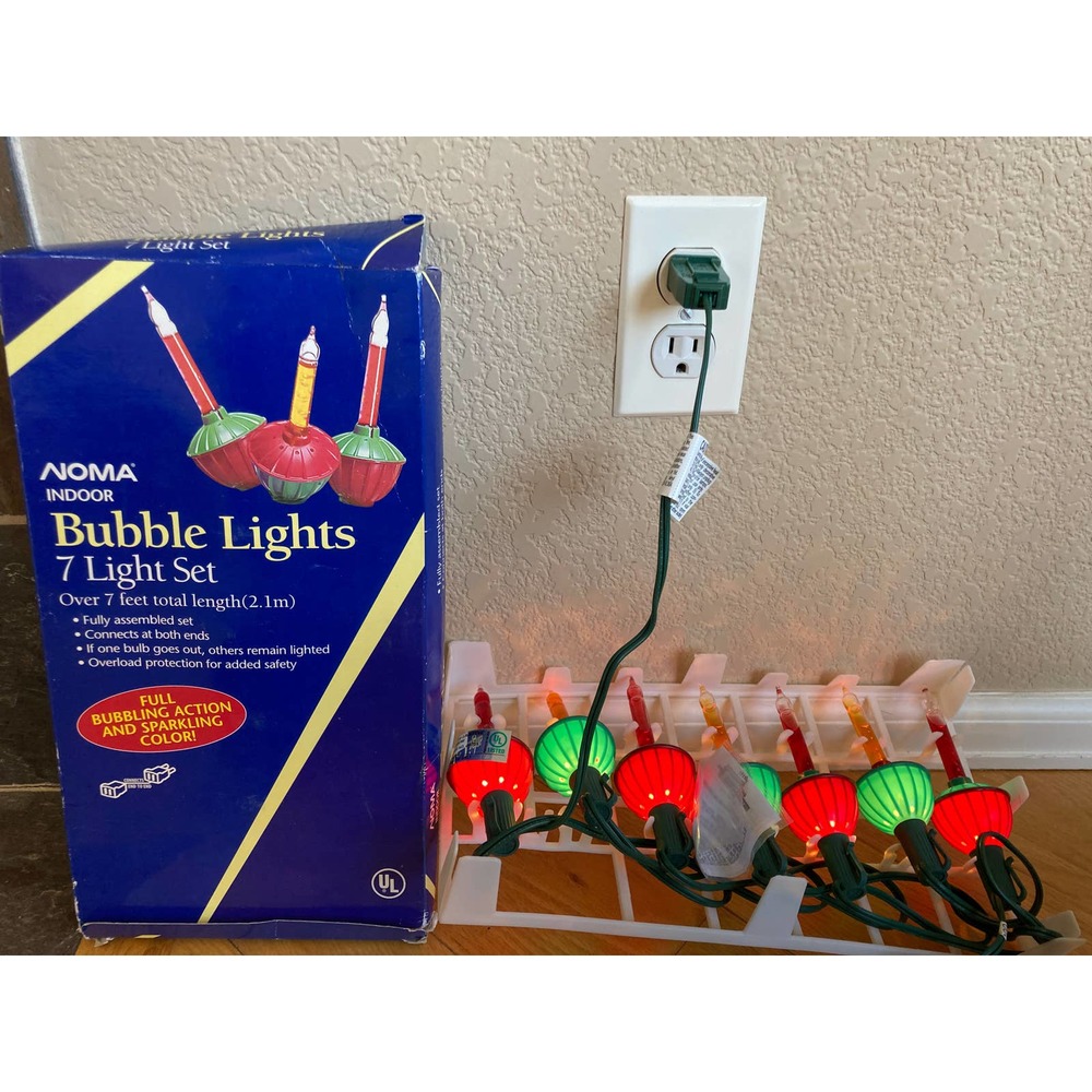 Christmas Bubble Light Strings Lot 4 Strings Noma and Others Tested See Descript